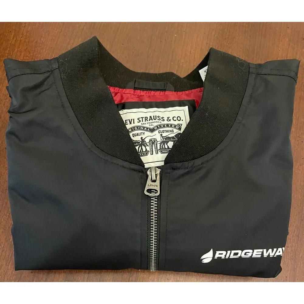 Levis Jacket Mens‎ Large Black Bomber Windbreaker Rain Coat Biker Motorcycle Top